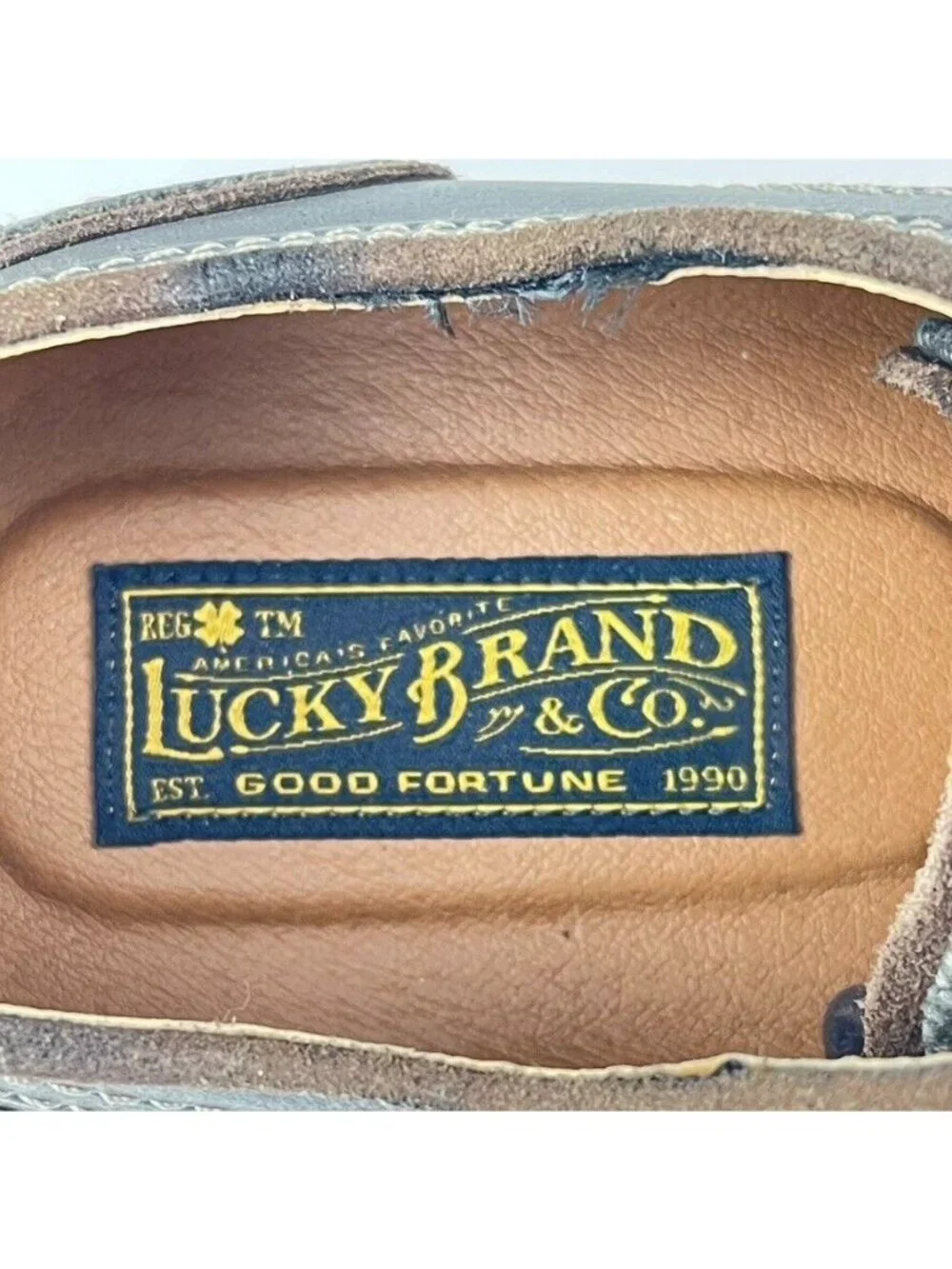 Lucky Brand Mens Brown Leather Wingtip Lace-Up Oxford Shoes Size 9M